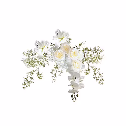 Timeless White Artificial Wall Hanging Flower (M)