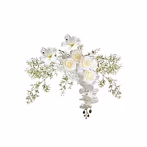 Timeless White Artificial Wall Hanging Flower (M)