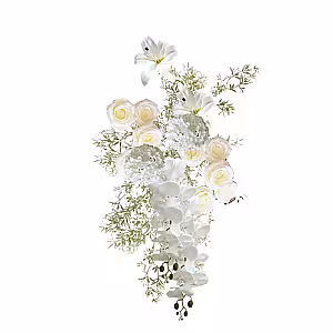 Timeless White Artificial Wall Hanging Flower (S)