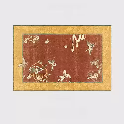 Traditional Oriental Vibrant Red Floor Decorative Carpet