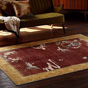 Traditional Oriental Vibrant Red Floor Decorative Carpet