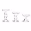 3pc Glass European Vintage Pillar Pedestal Candle Holder Set