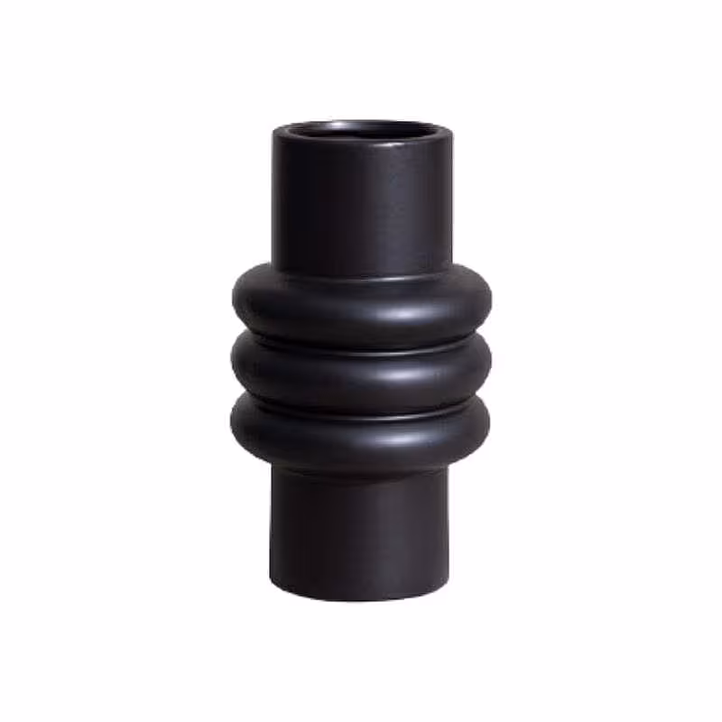 Vase Totem Cylinder Geometric Vase (Black Big)
