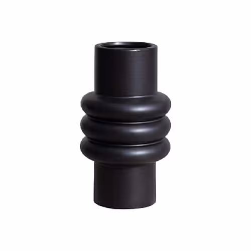 Vase Totem Cylinder Geometric Vase (Black Big)