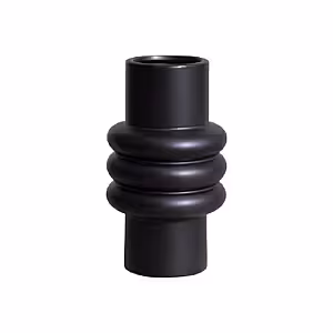 Vase Totem Cylinder Geometric Vase (Black Big)
