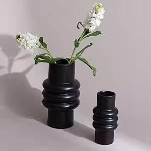 Vase Totem Cylinder Geometric Vase (Black Big)