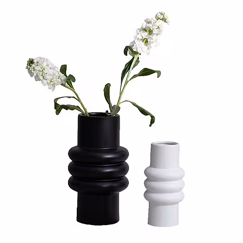 Vase Totem Cylinder Geometric Vase (White Small)