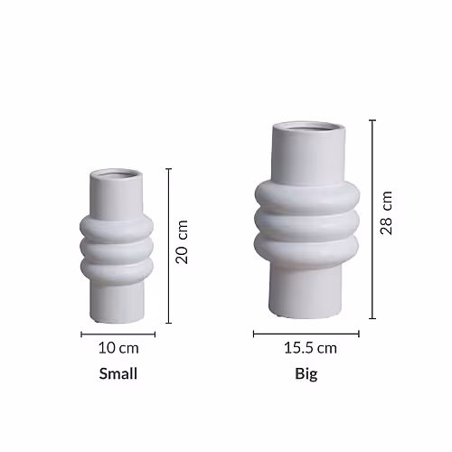 Vase Totem Cylinder Geometric Vase (White Small)