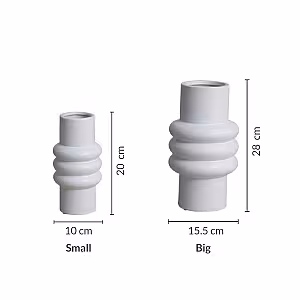 Vase Totem Cylinder Geometric Vase (White Small)