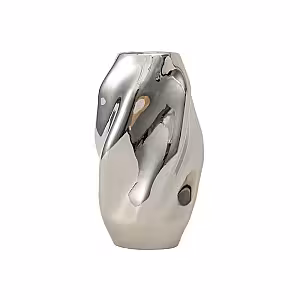 Vase Twist Wave Ceramic Vase (Tall Silver)