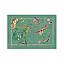 Vintage Green Floral and Bird Designed Decorative Carpet