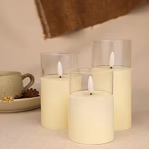 3pc LED Acrylic Candles Set [Batteries not included]