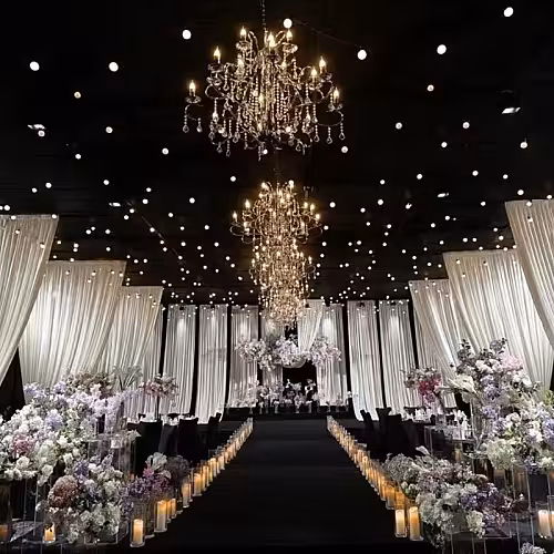 Wedding Fabric Joyous White Celebration Curtain [No stand]