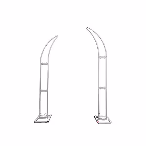 White Curved Customisable Iron Flower Arch Set