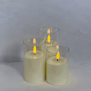 3pc LED Acrylic Candles Set [Batteries not included]
