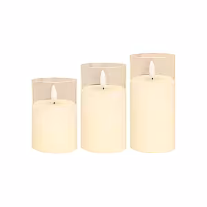 3pc LED Acrylic Candles Set [Batteries not included]