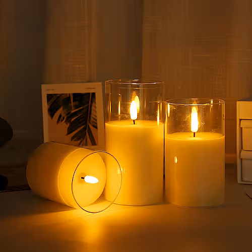 3pc LED Acrylic Candles Set [Batteries not included]