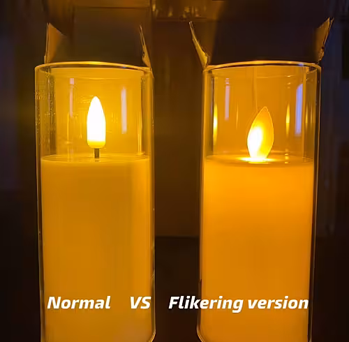 3pc LED Flickering Flameless Acrylic Candles Set [Batteries Included]