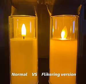 3pc LED Flickering Flameless Acrylic Candles Set [Batteries Included]