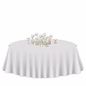 Soft White Artificial Rose Crystal Candle Lamp Round Centrepiece Tablescape R-TS012