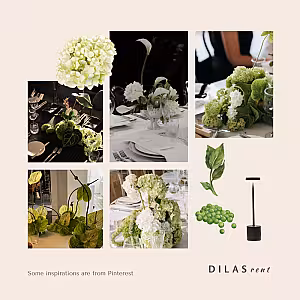 Customised Artificial Table Flower Black Lamp Tablescape R-TS011