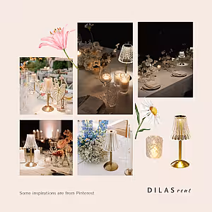 Customised Artificial Table Flower Crystal Candle Lamp Tablescape R-TS008