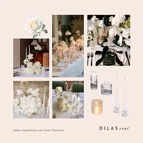 Soft White Colourful Artificial Rose Flower Crystal Tall Candle Lamp Centrepiece Tablescape R-TS006