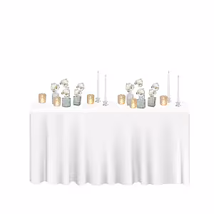 Soft White Artificial Rose Flower Crystal Tall Candle Lamp Tablescape R-TS004