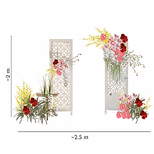 Prosperity Red Artificial Flower Arch Altar Set R-AL006