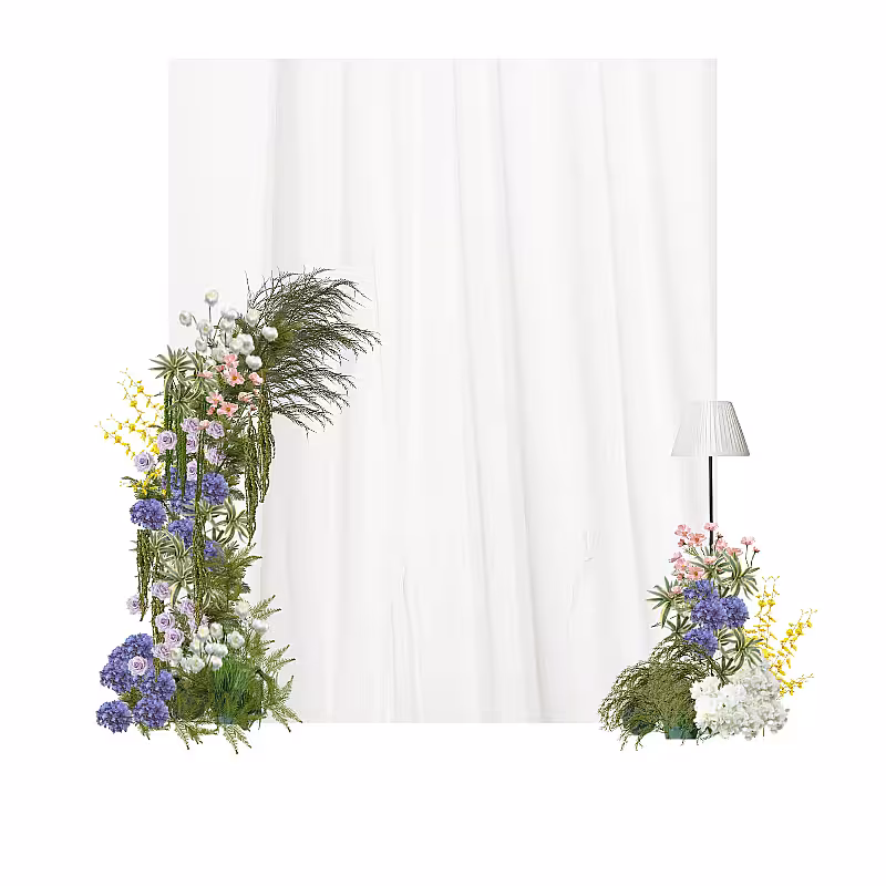 Sweet Forest Artificial Flower Arch White Frame Backdrop Set R-PB008