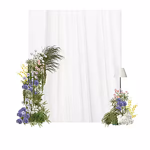 Sweet Forest Artificial Flower Arch White Frame Backdrop Set R-PB008