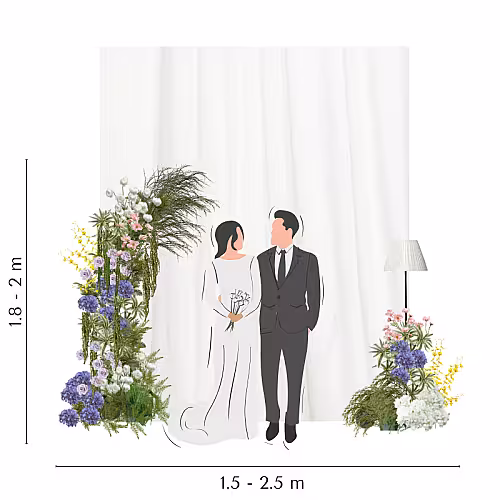 Sweet Forest Artificial Flower Arch White Frame Backdrop Set R-PB008