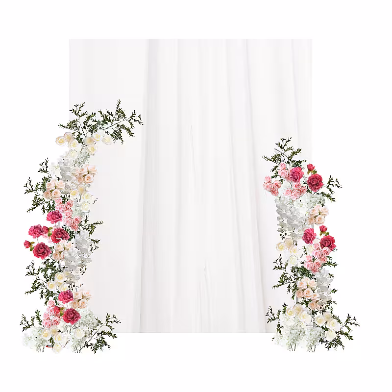 Sweet Garden Artificial Flower Arch White Frame Backdrop Set R-PB007