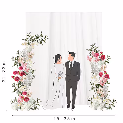 Sweet Garden Artificial Flower Arch White Frame Backdrop Set R-PB007