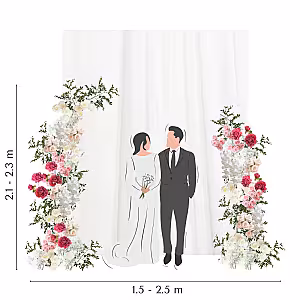 Sweet Garden Artificial Flower Arch White Frame Backdrop Set R-PB007