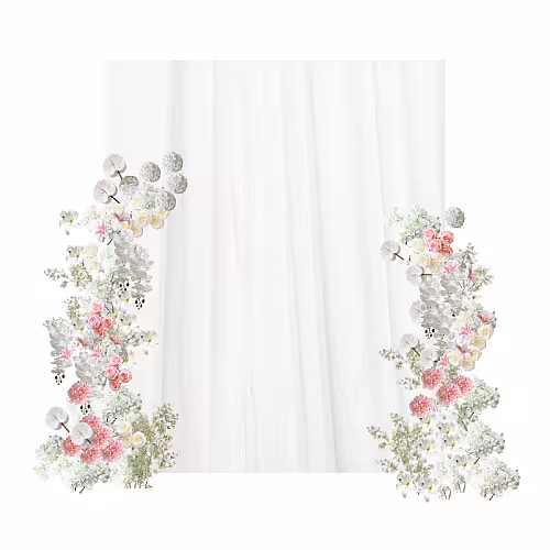 Dreamy Pink Artificial Flower Arch Frame Backdrop Set R-PB006