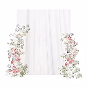 Dreamy Pink Artificial Flower Arch Frame Backdrop Set R-PB006