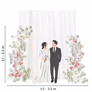 Dreamy Pink Artificial Flower Arch Frame Backdrop Set R-PB006