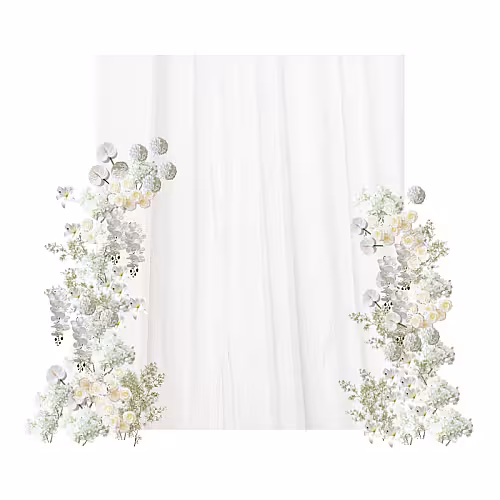 Timeless White Artificial Flower Frame Backdrop Set R-PB005
