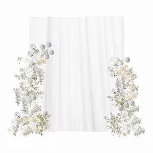 Timeless White Artificial Flower Frame Backdrop Set R-PB005