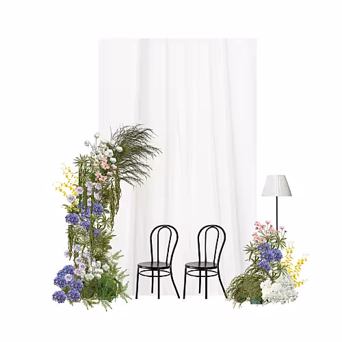 Modern Minimalist Sweet Forest Artificial Flower Arch Pelamin Engagement Set R-EN009