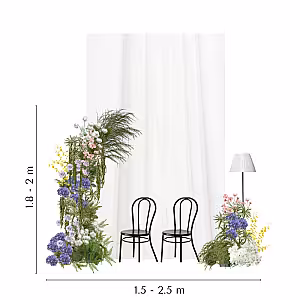 Modern Minimalist Sweet Forest Artificial Flower Arch Pelamin Engagement Set R-EN009