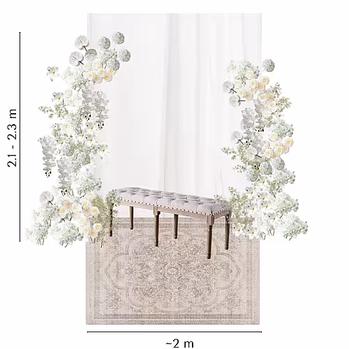 Traditional Malay Style Timeless White Artificial Flower Arch Pelamin Engagement Set R-EN004