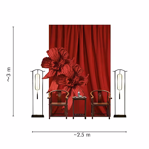 Modern Red Paper Flower Tea Ceremony Set R-TC011