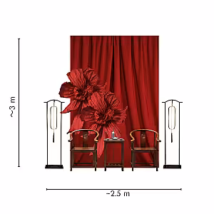 Modern Red Paper Flower Tea Ceremony Set R-TC011