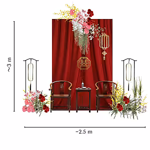 Oriental Mandarin Prosperity Red Backdrop Chinese Tea Ceremony Set R-TC010