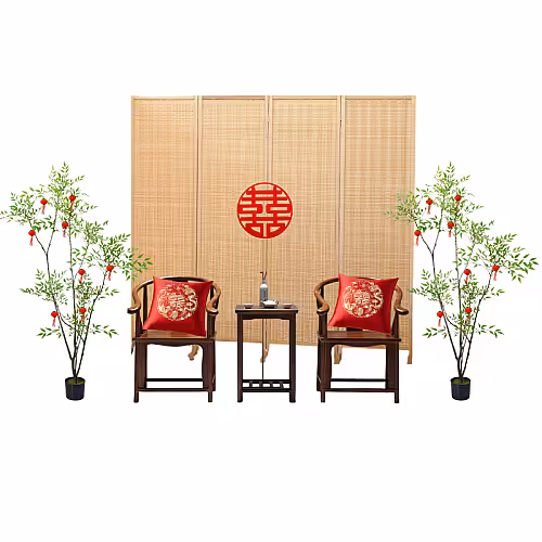 Oriental Mandarin Bamboo Backdrop Chinese Tea Ceremony Set R-TC007