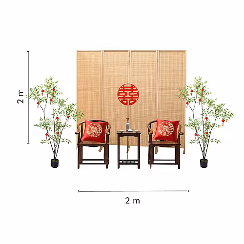 Oriental Mandarin Bamboo Backdrop Chinese Tea Ceremony Set R-TC007