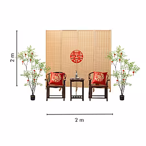 Oriental Mandarin Bamboo Backdrop Chinese Tea Ceremony Set R-TC007