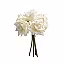 5pc Artificial Curl Edge Moisture Rose Bouquet (White)